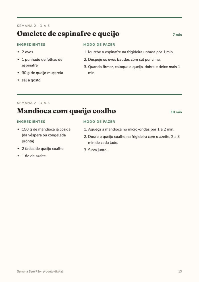 Página de receitas da semana 2